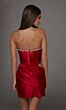 Alyce Paris 40217 Beaded Neckline Metallic Satin Red Dress