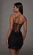 Alyce Paris 40238 Floral Corset Fitted Black Dress