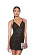 Alyce Paris 84000 Strappy Back V-Neck Dress