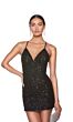 Alyce Paris 84000 Strappy Back V-Neck Dress