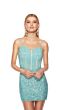 Alyce Paris 84008 Basque Waist Lace-up Back Dress