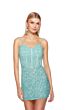 Alyce Paris 84008 Basque Waist Lace-up Back Dress