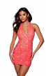 Alyce Paris 84016 Illusion Sides Halter Neck Dress