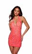 Alyce Paris 84016 Illusion Sides Halter Neck Dress