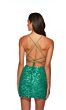 Alyce Paris 84002 Scoop Neckline Lace-Up Sequin Dress