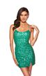 Alyce Paris 84002 Scoop Neckline Lace-Up Sequin Dress