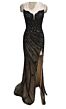 Ava Presley 47244 Strapless Beaded High Slit Dress