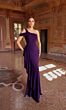 Alyce Paris 27705 Side Flounce Cold-Shoulder Evening Dress