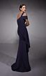 Alyce Paris 27705 Side Flounce Cold-Shoulder Evening Dress