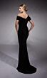 Alyce Paris 27709 Asymmetric Neck Ruched Velvet Evening Gown