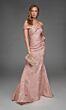 Alyce Paris 27802 Floral Jacquard Off The Shoulder Dress