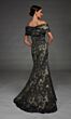 Alyce Paris 27802 Floral Jacquard Off The Shoulder Dress