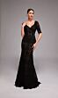 Alyce Paris 27871 Short Sleeves V-Neck Lace Dress