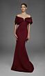 Alyce Paris 27883 Off The Shoulder Slim-Flare Scuba Dress