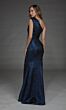 Alyce Paris 27885 Side Ruffle Asymmetric Neck Jacquard Dress
