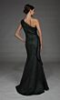 Alyce Paris 27885 Side Ruffle Asymmetric Neck Jacquard Dress