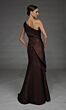 Alyce Paris 27885 Side Ruffle Asymmetric Neck Jacquard Dress