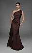 Alyce Paris 27885 Side Ruffle Asymmetric Neck Jacquard Dress