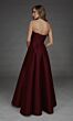 Alyce Paris 27887 Removable Sleeve Burgundy Mikado Dress