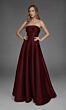 Alyce Paris 27887 Removable Sleeve Burgundy Mikado Dress