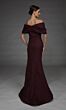 Alyce Paris 27894 Off-The-Shoulder Black Jacquard Dress
