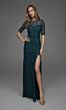 Alyce Paris 27901 Keyhole Back High Slit Beaded Slim Dress
