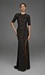 Alyce Paris 27901 Keyhole Back High Slit Beaded Slim Dress