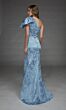 Alyce Paris 27906 One-Shoulder Bow Slim-Flare Blue Dress
