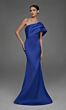 Alyce Paris 27907 Asymmetric Neck Overskirt Cobalt Dress
