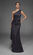 Alyce Paris 27913 One-Shoulder Slim Charcoal Dress