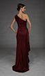 Alyce Paris 27913 One-Shoulder Slim Charcoal Dress