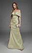 Alyce Paris 27916 Flounce Neck Fitted Mikado Dress