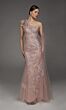 Alyce Paris 55000 Asymmetric Neck Rosewood Mermaid Dress