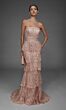 Alyce Paris 55002 Tiered Skirt Strapless Fitted Lace Dress