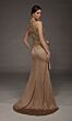 Alyce Paris 55006 High Neck Draped Satin Skirt Dress