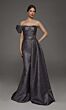 Alyce Paris 55009 Overskirt Asymmetric Neck Bronze Jacquard Dress