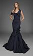 Alyce Paris 55013 Asymmetric Neck Black Taffeta Dress