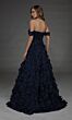 Alyce Paris 55016 Strapless A-Line Floral Applique Navy Dress