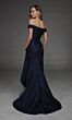 Alyce Paris 55017 Side Ruffle Jacquard Off-The-Shoulder Dress