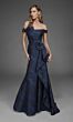 Alyce Paris 55017 Side Ruffle Jacquard Off-The-Shoulder Dress