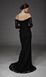Alyce Paris 55018 Corset Bodice Long Lace Sleeve Black Dress
