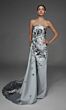 Alyce Paris 55028 Side Tail Strapless Slim Silver Dress