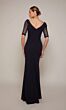Alyce Paris 27677 Illusion Sleeve Portrait Neck Dress