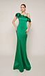 Alyce Paris 27691 Ruffle Neckline Open Back Dress