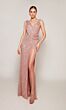 Alyce Paris 27653 High Slit Draped Sequin Dress