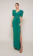 Alyce Paris 27690 Beaded Belt Puff Sleeve Dress