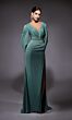 Alyce Paris 27696 Bishop Sleeves Beaded Waist Dress