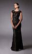 Alyce Paris 27716 Keyhole Back Cap Sleeve Dress