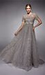 Alyce Paris 27726 Short Sleeve Illusion Neck A-Line Dress