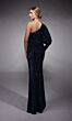Alyce Paris 27742 Asymmetric Neck Juliet Sleeve Dress
